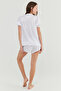 Optical White Bridal Pure Satin SS Shirt and Shorts Pajama Set - 6