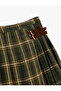 Pleated Plaid Skirt Belt Detailed Viscose Blended - 3