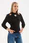Window Detailed Sweater Black - 2