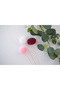Pom-Pom Cake Decoration Pink-White-Fuchsia Tones Color 3 Pieces 20 cm Wool Ponponlu - 4