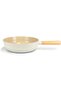 ,Fika,Wok Pan 26 cm,Wood Handle,Non Stick,Suitable for stove and Induction,Off White