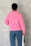 Women's Pink Standard Size Hooded Plush Knitwear Sweatshirt - 3