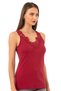 Özkan 2001 Women's Cotton Ribbed Lace Laced Magnolia Tank Top - 5