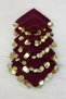 Burgundy Gold Chiffon Halay Handkerchief 5 Pieces, Bride Groom Wedding Henna Circumcision Engagement Bride