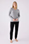 Women's Grimelange V-Neck Cuffed Long Sleeve Pajama Set - 3