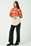 Hatunatila Quilted Plaid Knitwear Sweater 4873 Mink - 3