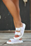 Mia White - Women's Double Buckle Straw Slippers - 6