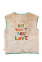 Slogan embroidered plush vest - beige - 6