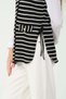 Women's Striped Gold Button Detailed V-Neck Knitwear Vest Black - 7