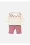 Baby Girl Velvet Pants Sweater Set Pink 2519