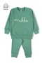 Mukko Embroidery Design Seasonal Green Unisex Baby Boy Girl Top and Bottom Set