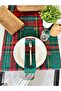 Set of 2 Duck Linen Plaid Fabric Napkins 40X40 cm - 2
