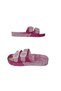 Girl's Fuchsia-Pink Princess Figured Double Buckle Non-Slip Sole Daily Slippers Gzrr101-99