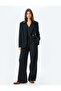 Pleat Detailed High Waist Fabric Palazzo Trousers with Pockets
