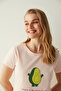 Pink Avocado Printed T-Shirt Shorts Pajama Set - 3