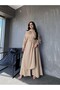 WOMEN'S 2-PIECE COLLAR AND SLEEVES STONE EMBROIDERED TUNIC PANTS SKIRT SET - 2