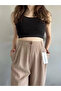 Women's Mink High Waist Linen Palazzo Pants - 5