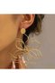 Big Gold Earrings with Floral Pattern