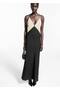 Two-Color Satin Dress - 2