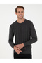 Anthracite Melange Slim Fit Crew Neck Sweater Sweater 50300531-Vr081 - 3