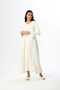 Women's Ecru Special Design Full Length Winter 100% Cotton Maternity Maternity Dressing Gown Nightgown Set