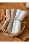 100% Cotton Baby Mouth Wipes Set of 4 White Brown Shoulder Cover Sweat Wipes - 5