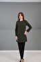 O-Neck Long Sleeve Blouse- Khaki - 3