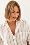 Women's White Modal Single Pocket Patterned Shirt 60211024 - 2