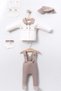 Newborn Baby Boy 5-Piece Hospital Discharge Bodysuit Set with Trolley and Slippers - 5