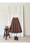 Poplin Fabric - Brown Small Floral Flared Skirt - 3