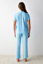 Fruits Blue Button Shirt Pants Pajama Set - 5