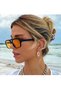 Unisex Orange Vintage Bone Sunglasses - 3