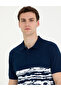 Navy Blue Slim Fit 100% Cotton Buttoned Polo Collar T-Shirt 50263931-Vr033 - 2