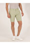Light Green Slim Fit Linen Blend Bermuda Shorts with Elastic Waist 50264863-Vr092 - 2