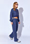 Loose Cut Luxury Thick Three Thread Soft Textured Women's Trousers |   Smoked Mkw 689375 -01 - 3