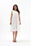 Crystal Linen Sleeveless Women's Loose Dress - Ecru - 7