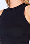 Super Slim Fit Black Halter Neck Sleeveless Ribbed Top |   Mkn179371-01 - 4
