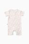 Baby Cotton Short Sleeve Shorts Jumpsuit Giraffe Cream - 2