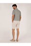Stone Slim Fit Linen Blend Bermuda Shorts with Elastic Waist 50264863-Vr049 - 4