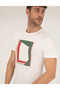 Ecru Slim Fit Printed Crew Neck T-Shirt 50263922-VR019 - 3