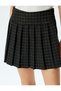 Standard Waist Checked Mini Pleated Skirt - 5