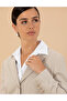 Beige Striped Crop Jacket 50273066-VR011 - 2