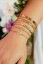 Gold Color 5-Piece Zircon Stone Elevator Adjustable Bracelet Women's Bracelet Set - 3