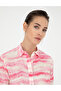 Pink Crop Top Long Sleeve Linen Shirt 50284839 -Vr041 - 2