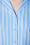 Blue Stripes Button down Shirt Shorts Pajama Set - 3