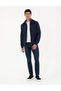 Navy Blue Linen Spring Seasonal Coat 50288213-Vr033 - 4