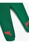 Raised Deer Printed Cotton Jogger Sweatpants with Lace-Up Waist - 3