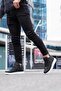 Men's Casual High Top Zippered Black and White Sneaker Shoes - 3