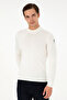 Men's Slim Fit Quarter Turtleneck White Basic Knitwear Sweater 50298201-Vr013 - 3