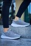 Women's Gray Lace-Up Orthopedic Mesh Ultra-Light Breathable Sneaker Stylish Daily Walking Sports Shoes - 3